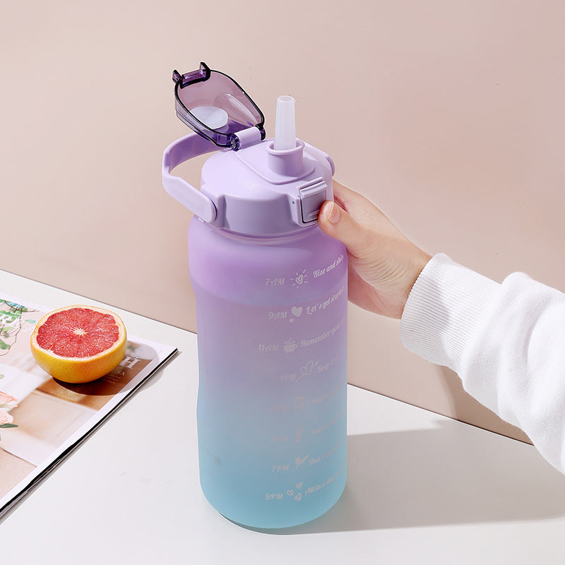 1pc Ombre Letter Graphic Water Bottle