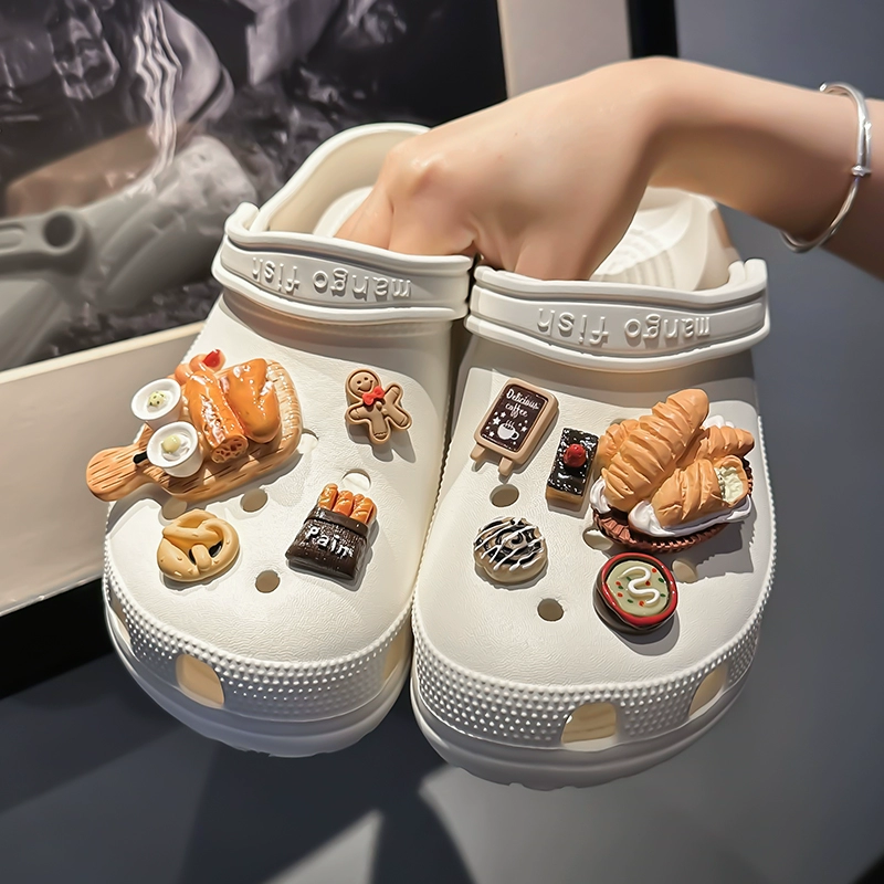 Bread and Dessert Imitation Food Cute Shoe Charms DIY For Clogs