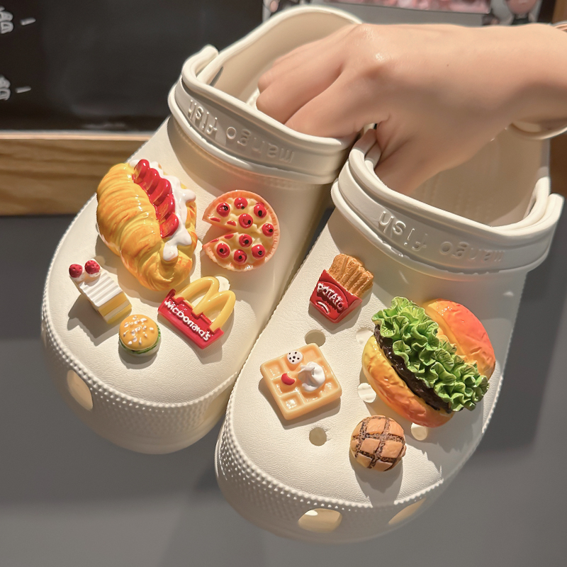 Bread and Dessert Imitation Food Cute Shoe Charms DIY For Clogs