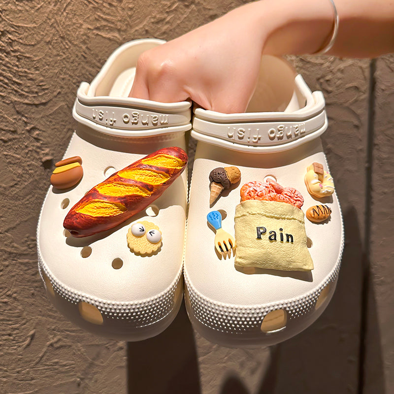 Bread and Dessert Imitation Food Cute Shoe Charms DIY For Clogs