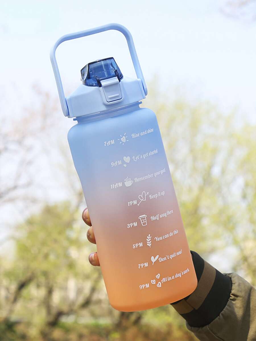 1pc Ombre Letter Graphic Water Bottle