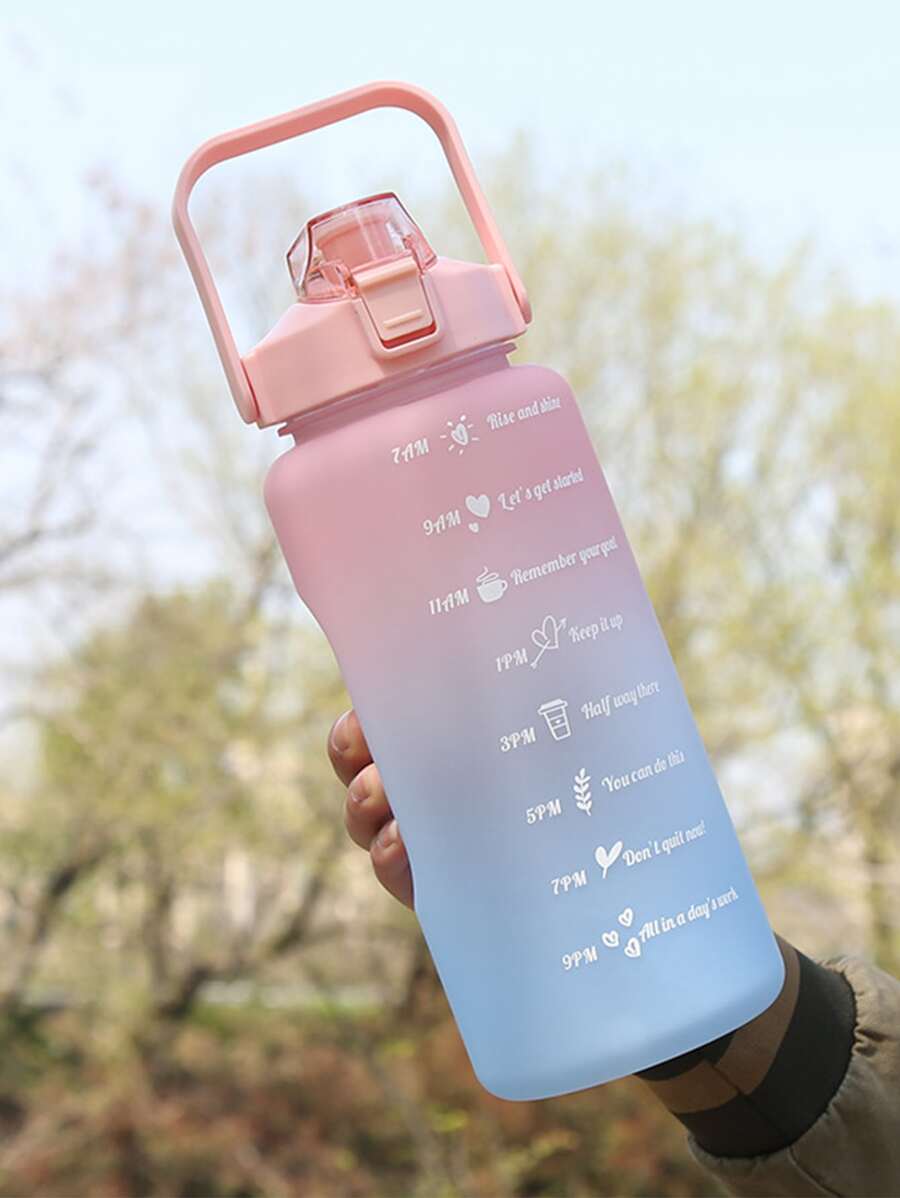 1pc Ombre Letter Graphic Water Bottle