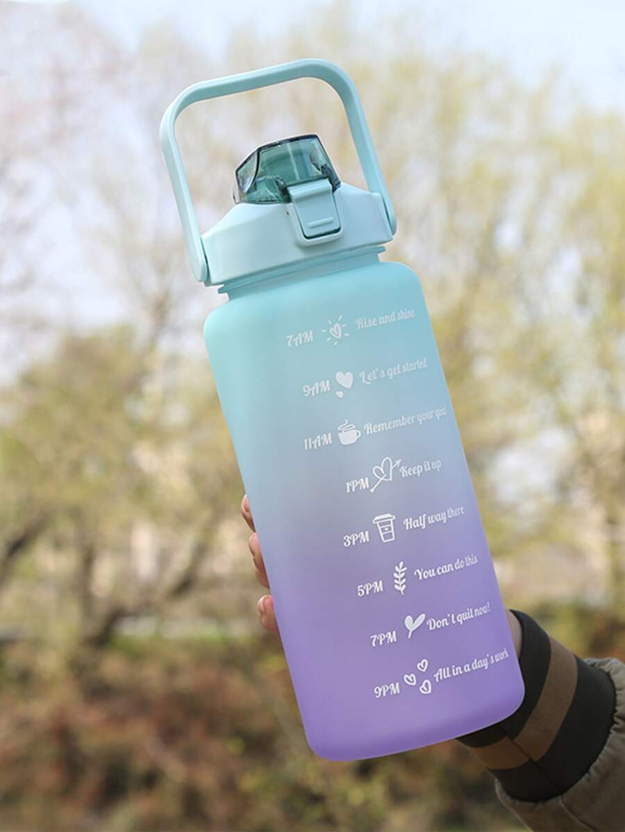 1pc Ombre Letter Graphic Water Bottle
