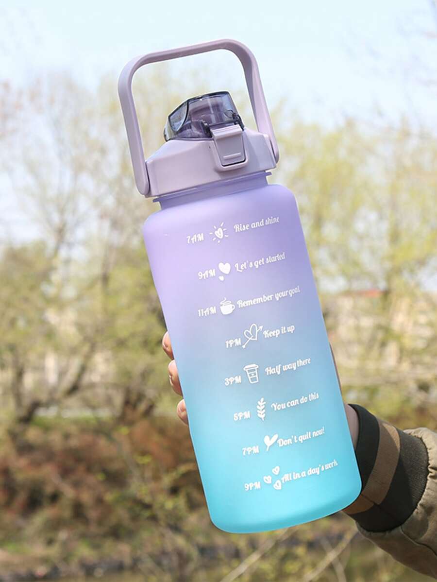 1pc Ombre Letter Graphic Water Bottle