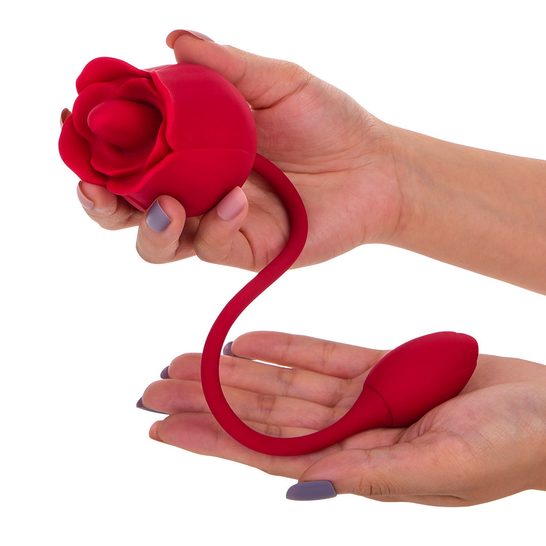 Agnete Twin rose vibrators with tongue clitoris stimulator