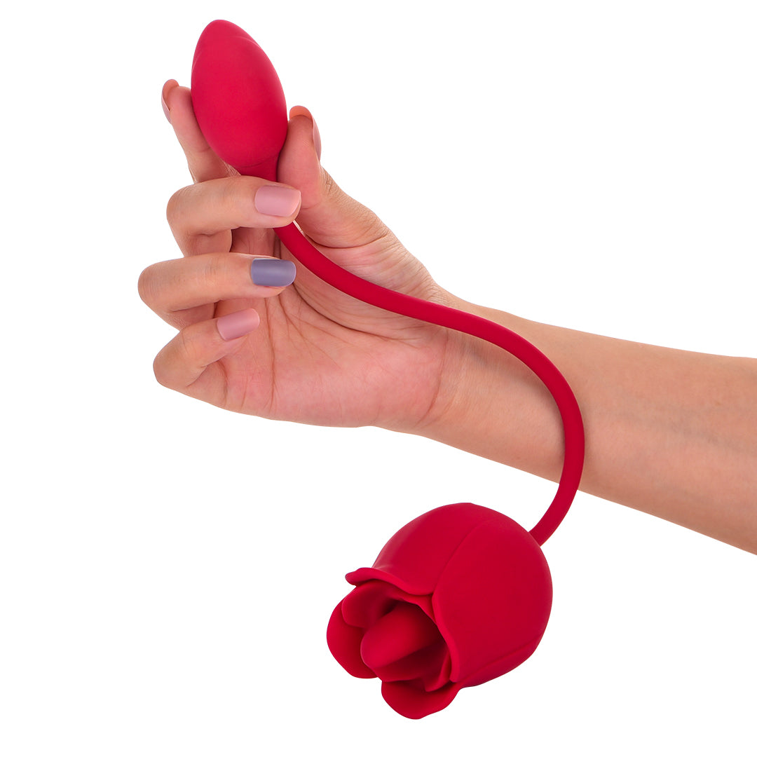 Agnete Twin rose vibrators with tongue clitoris stimulator