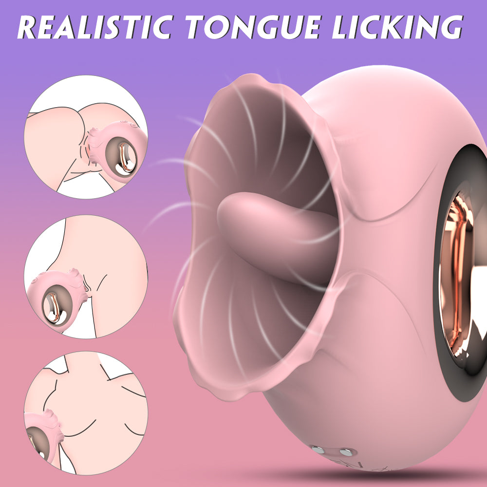 Merit French kiss rose licking tongue vibrator sex toy