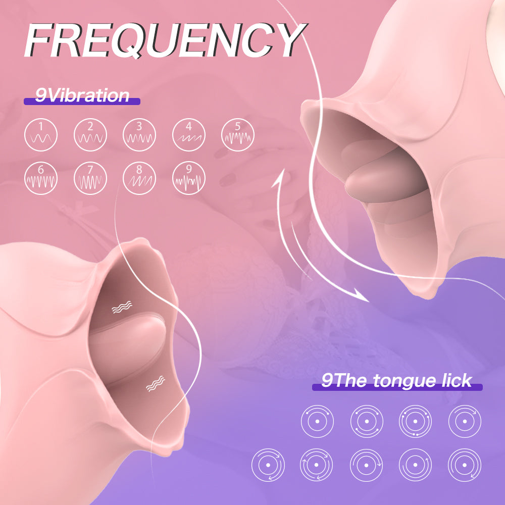 Merit French kiss rose licking tongue vibrator sex toy